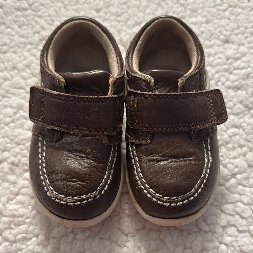 UGG Brown Moccasin Baby Shoes with Velcro Closure